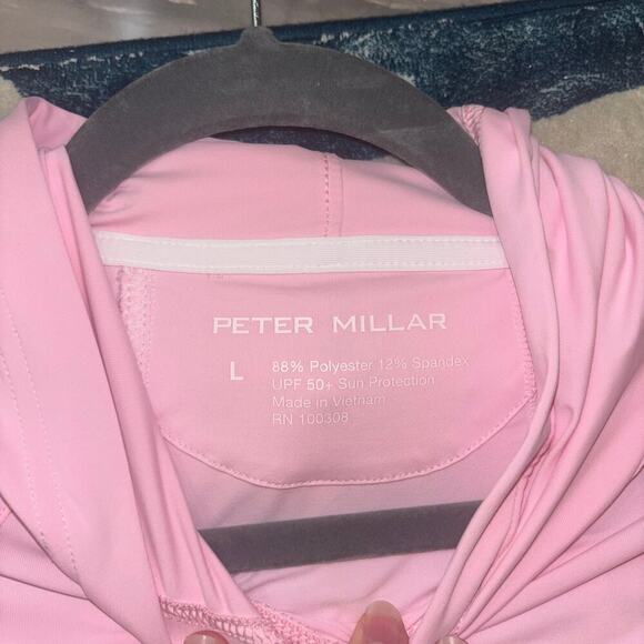 Peter Millar US Open Performance Pullover Hoodie –Pink, White & Navy –Size Large - Picture 13 of 15